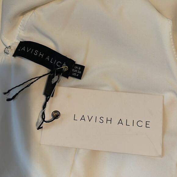 Lavish Alice White Frill Jumpsuit Size 4 - Picture 5 of 16